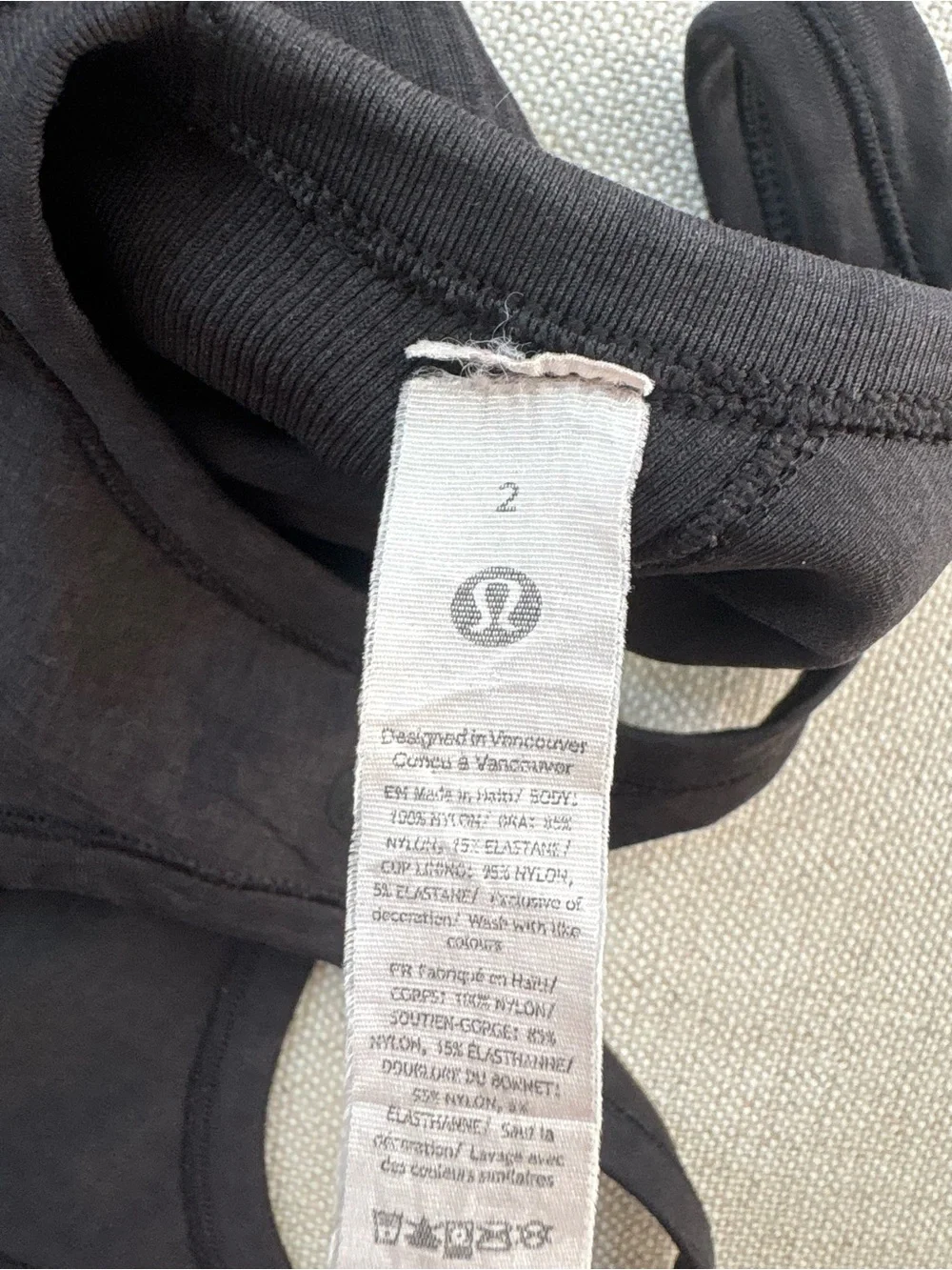 Lululemon Black Ribbed Racerback Tank Top - Women - size 2